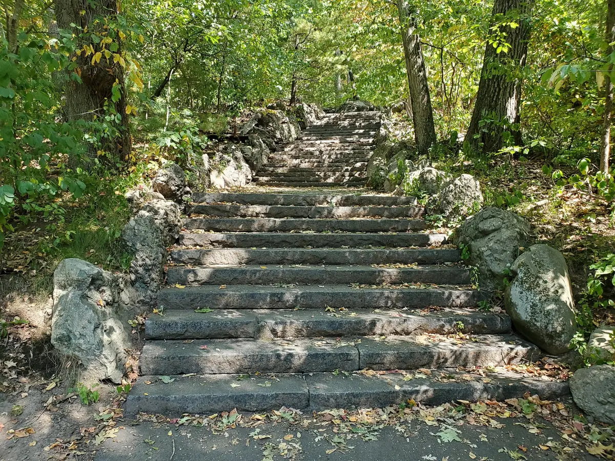 The historic stone steps known as the 99 Steps