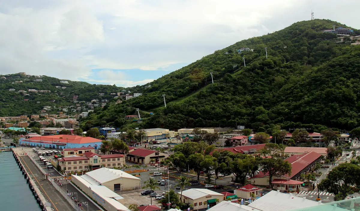 The cruise port area of Charlotte Amalie