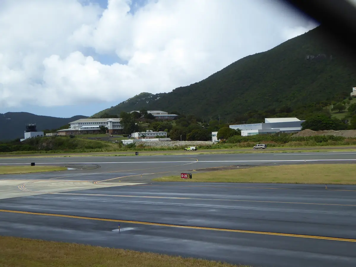 The runway of Cyril E. King Airport