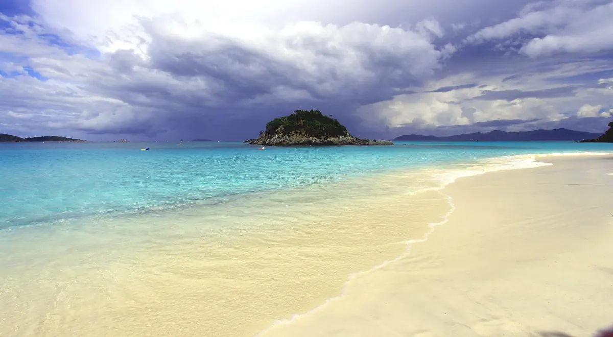 Trunk Bay on St. John with its small offshore cay